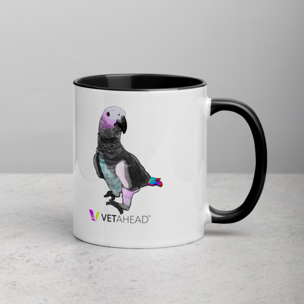 VETAHEAD African Grey parrot Mug with Color Inside - Image 4