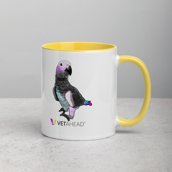 VETAHEAD African Grey parrot Mug with Color Inside - Image 13